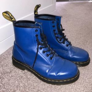 Dr. Martens 1460 Smooth Leather Lace Up Boots EU 42 Mens 9 Womens 10 Cobalt Blue